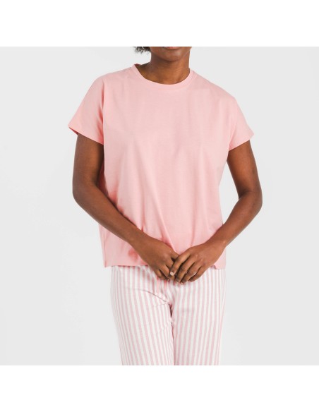 Pigiama lungo cotone manica ampia cotone Raya Kodac marsala