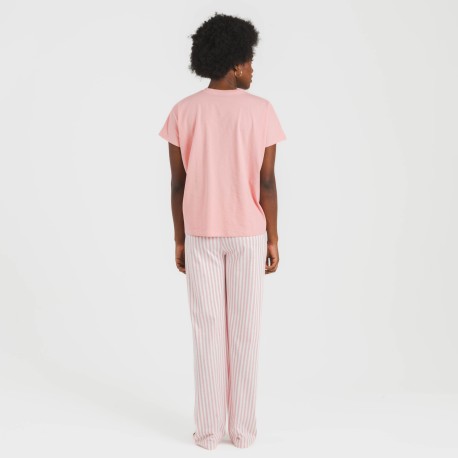 Pigiama lungo cotone manica ampia cotone Raya Kodac marsala