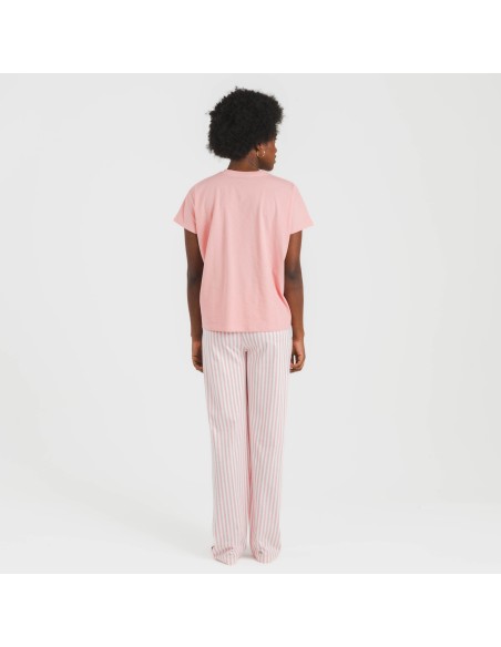 Pigiama lungo cotone manica ampia cotone Raya Kodac marsala