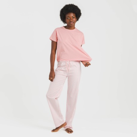 Pigiama lungo cotone manica ampia cotone Raya Kodac marsala