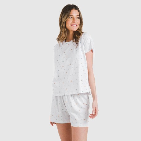 Pigiama corto manica ampia cotone Condy indaco