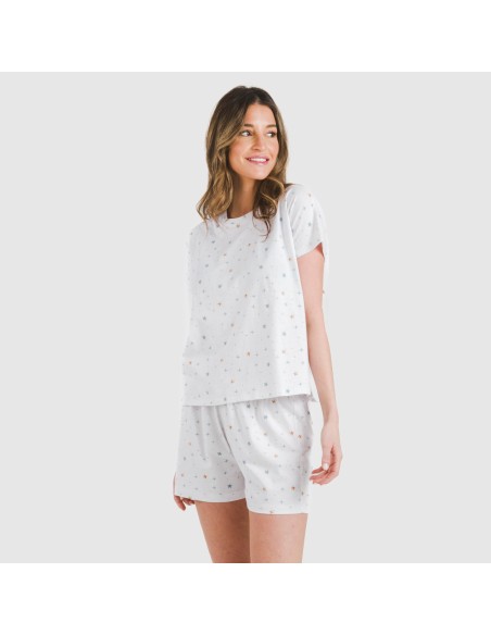 Pigiama corto manica ampia cotone Condy indaco