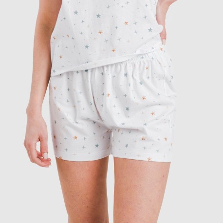 Pigiama corto manica ampia cotone Condy indaco