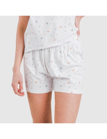 Pigiama corto manica ampia cotone Condy indaco