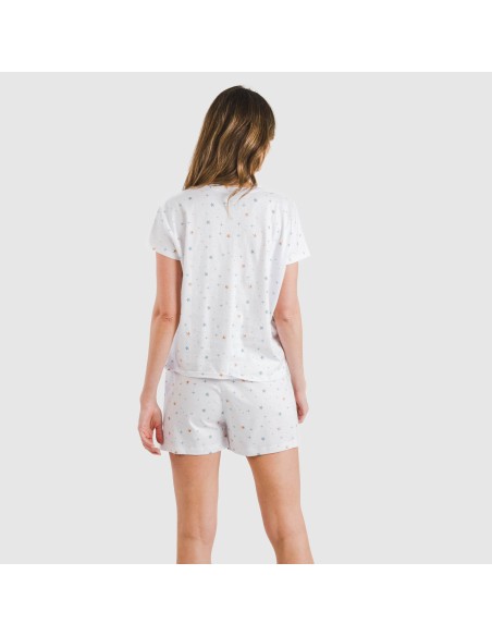 Pigiama corto manica ampia cotone Condy indaco