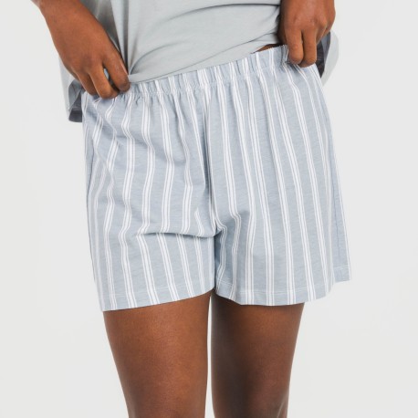 Pigiama corto manica ampia cotone Raya Marsella indaco