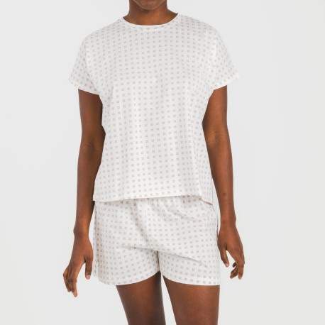 Pigiama corto manica ampia cotone Klaus marsala