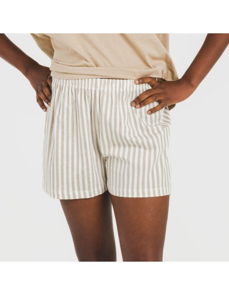 Pigiama corto manica ampia cotone Raya Kodac sabbia Pigiama corto manica ampia cotone Raya Kodac sabbia