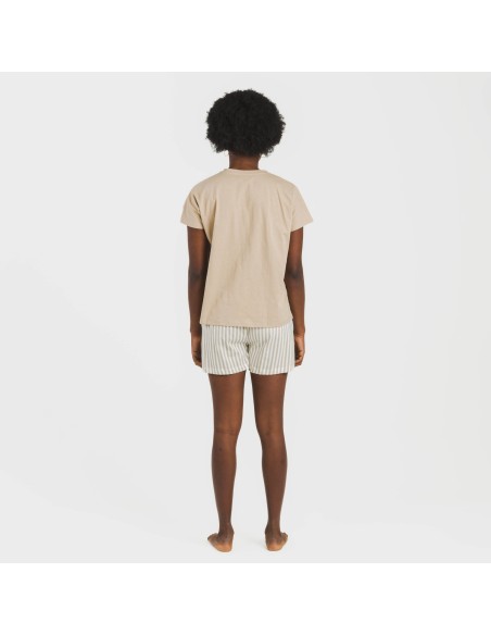 Pigiama corto manica ampia cotone Raya Kodac sabbia Pigiama corto manica ampia cotone Raya Kodac sabbia