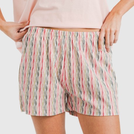 Pigiama corto manica ampia cotone Villa rosa