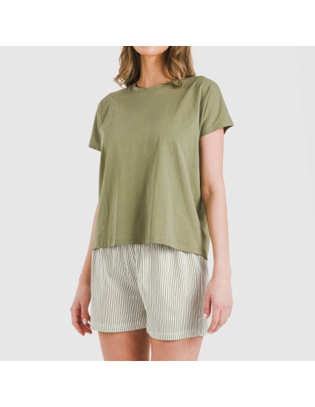 Pigiama corto manica ampia cotone Raya Mozarabe verde Pigiama corto manica ampia cotone Raya Mozarabe verde