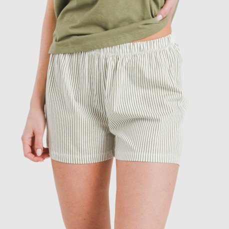 Pigiama corto manica ampia cotone Raya Mozarabe verde