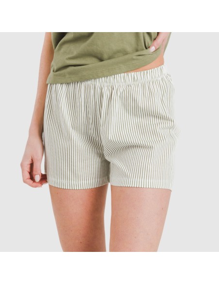 Pigiama corto manica ampia cotone Raya Mozarabe verde Pigiama corto manica ampia cotone Raya Mozarabe verde