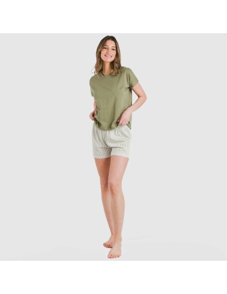 Pigiama corto manica ampia cotone Raya Mozarabe verde Pigiama corto manica ampia cotone Raya Mozarabe verde