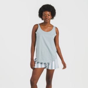 Pigiama corto canotta cotone Raya Elvis indaco 2