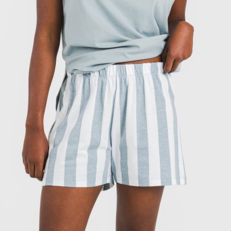 Pigiama corto canotta cotone Raya Elvis indaco