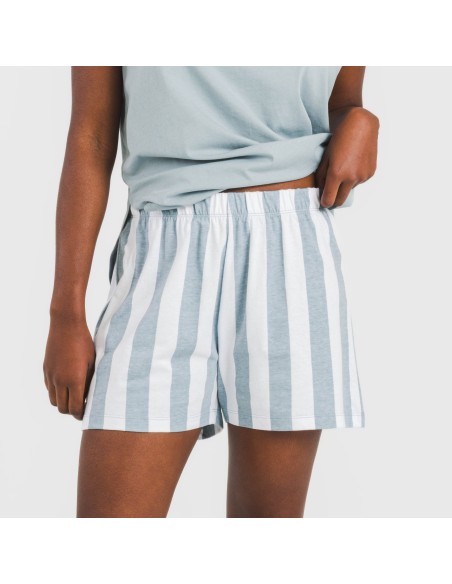 Pigiama corto canotta cotone Raya Elvis indaco