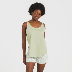 Pigiama corto canotta cotone Geminis verde