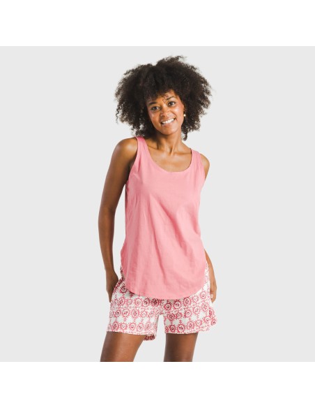 Pigiama corto canotta cotone Azucena marsala Pigiama corto canotta cotone Azucena marsala