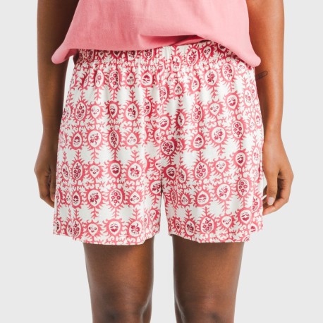 Pigiama corto canotta cotone Azucena marsala