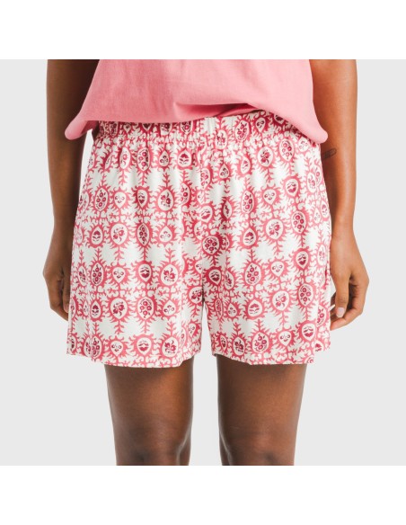 Pigiama corto canotta cotone Azucena marsala Pigiama corto canotta cotone Azucena marsala