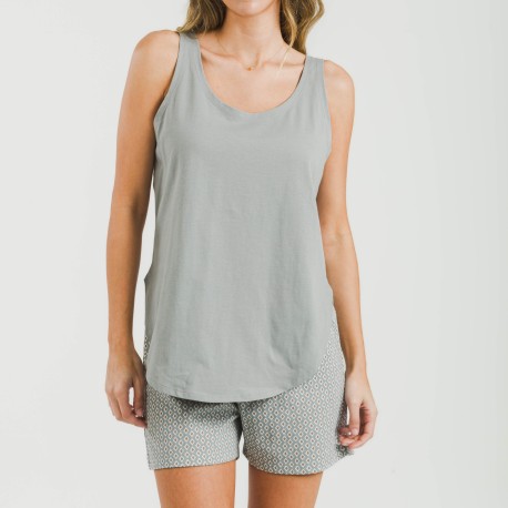 Pigiama corto canotta cotone Sassy verde