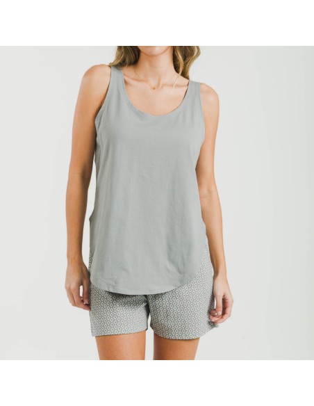 Pigiama corto canotta cotone Sassy verde Pigiama corto canotta cotone Sassy verde