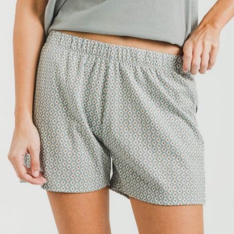 Pigiama corto canotta cotone Sassy verde