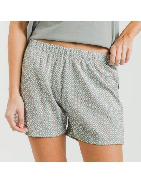 Pigiama corto canotta cotone Sassy verde Pigiama corto canotta cotone Sassy verde