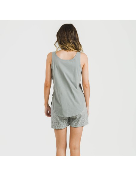 Pigiama corto canotta cotone Sassy verde Pigiama corto canotta cotone Sassy verde