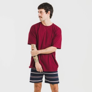 Pigiama corto cotone uomo Lucio bordeaux