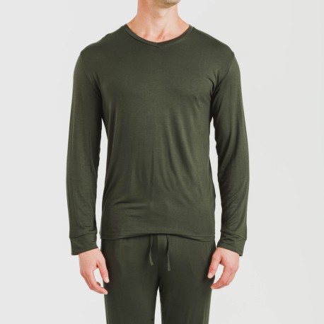 Pigiama lungo viscosa uomo tinta unita