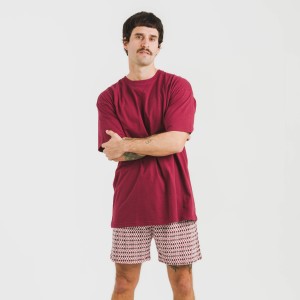 Pigiama corto cotone uomo Jannat bordeaux