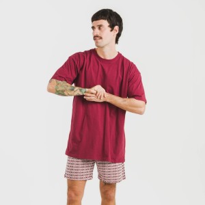 Pigiama corto cotone uomo Jannat bordeaux 2
