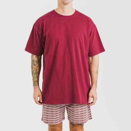 Pigiama corto cotone uomo Jannat bordeaux