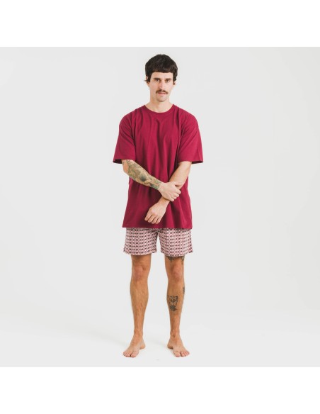 Pigiama corto cotone uomo Jannat bordeaux Pigiama corto cotone uomo Jannat bordeaux