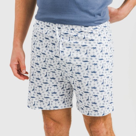 Pigiama corto cotone uomo Saachi blu