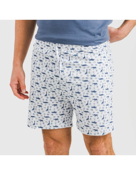 Pigiama corto cotone uomo Saachi blu Pigiama corto cotone uomo Saachi blu