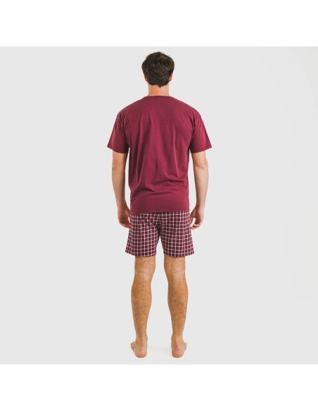 Pigiama corto cotone uomo Cuadro Roberto bordeaux Pigiama corto cotone uomo Cuadro Roberto bordeaux