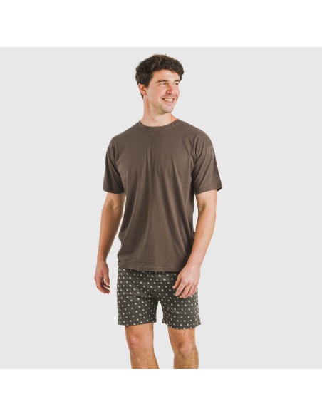 Pigiama corto cotone uomo Cachemir petrolio Pigiama corto cotone uomo Cachemir petrolio