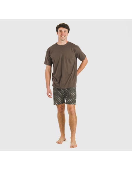 Pigiama corto cotone uomo Cachemir petrolio Pigiama corto cotone uomo Cachemir petrolio