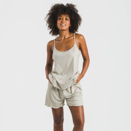 Pigiama con spalline soft Susanita sabbia