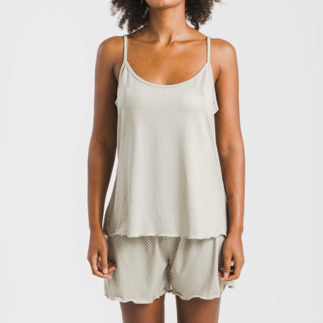 Pigiama con spalline soft Susanita sabbia