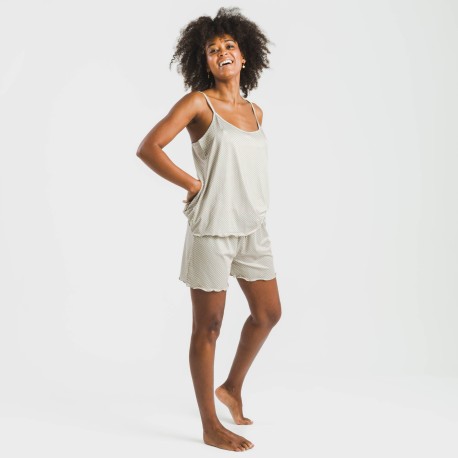 Pigiama con spalline soft Susanita sabbia