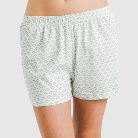 Pigiama corto manica ampia cotone Xenia verde azulado