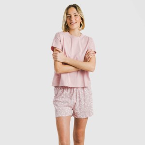 Pigiama corto manica ampia cotone Lauri rosa 2