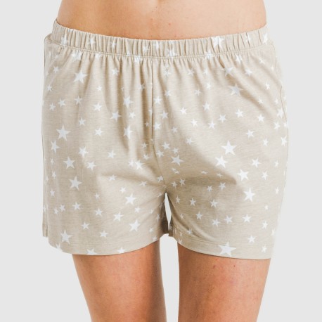 Pigiama corto manica ampia cotone Estrellita sabbia
