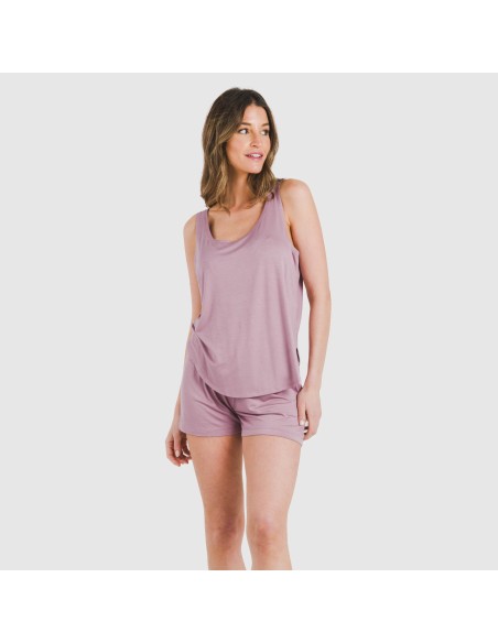 Pigiama corto canotta viscosa tinta unita