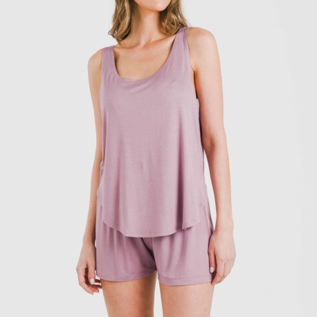 Pigiama corto canotta viscosa tinta unita