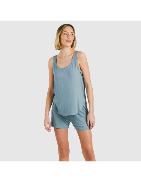 Pigiama corto canotta viscosa tinta unita